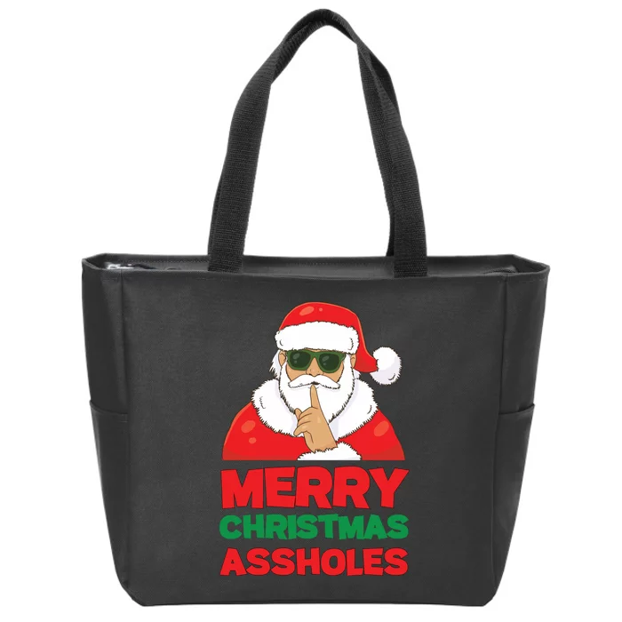 Merry Christmas Assholes Zip Tote Bag