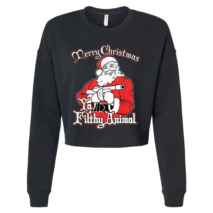 Merry Christmas Animal Filthy Ya Ugly Sweater Style Matching Cropped Pullover Crew