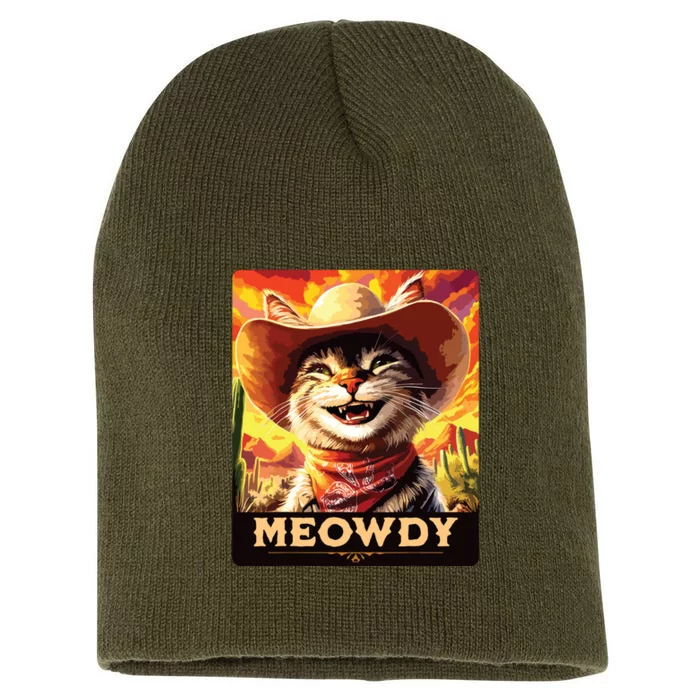 Meowdy Cowboy A Furry Friend In The Wild West Cat Short Acrylic Beanie