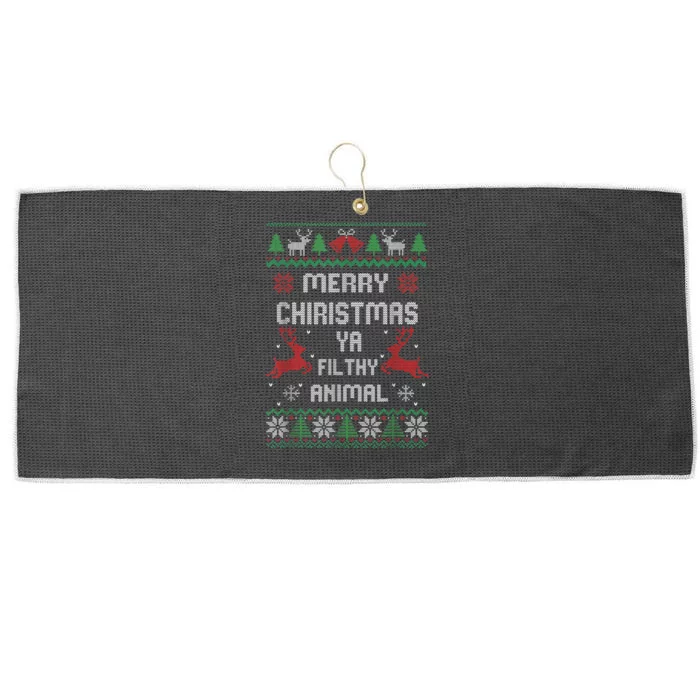 Merry Christmas Animal Filthy Ya Large Microfiber Waffle Golf Towel