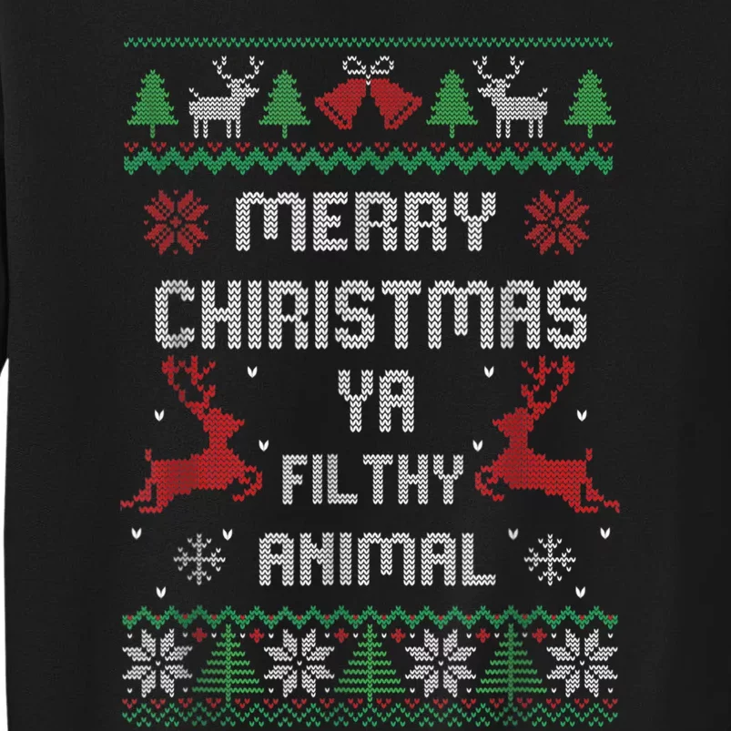 Merry Christmas Animal Filthy Ya Tall Sweatshirt