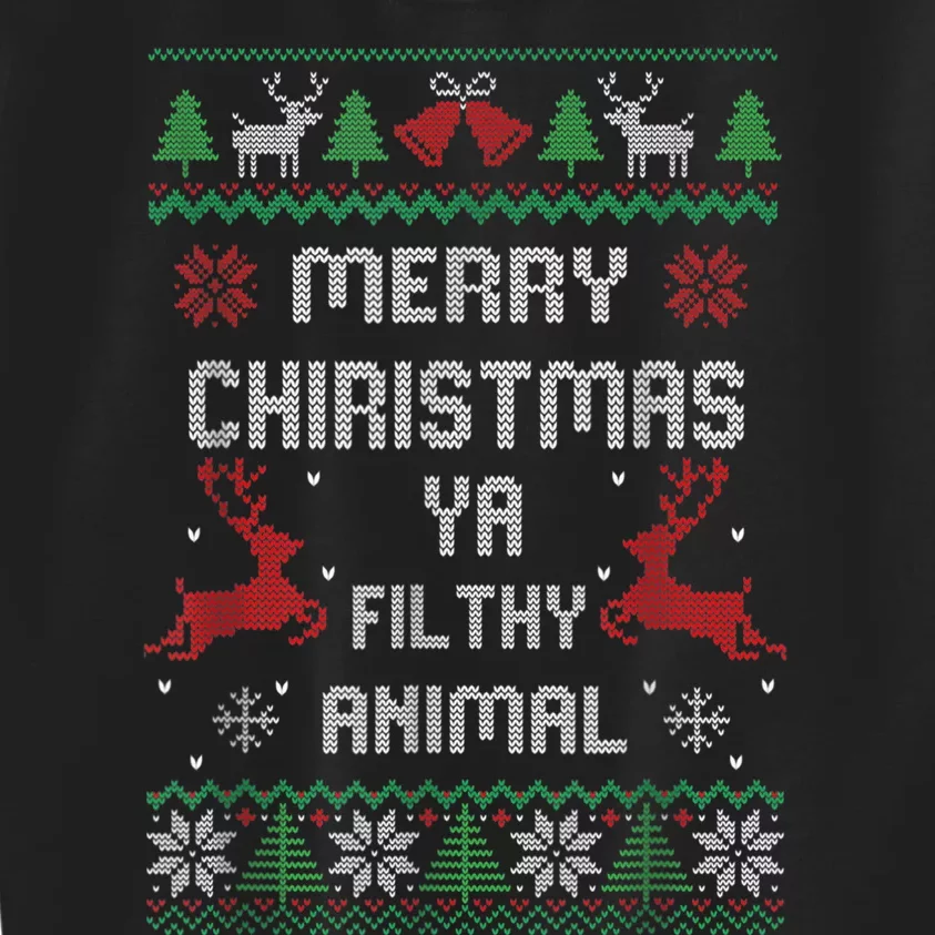 Merry Christmas Animal Filthy Ya Kids Sweatshirt