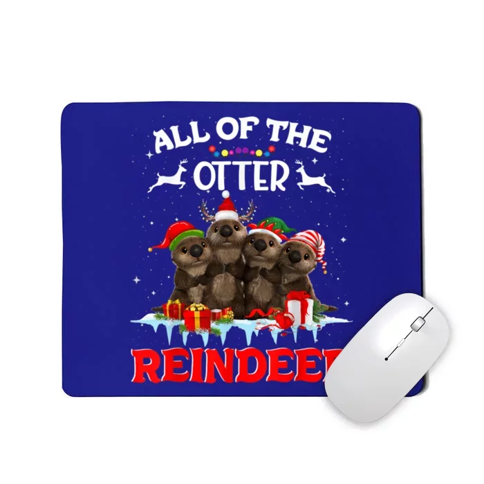 Merry Christmas All Of Otter Reindeer Funny Xmas Santa Hat Meaningful Gift Mousepad