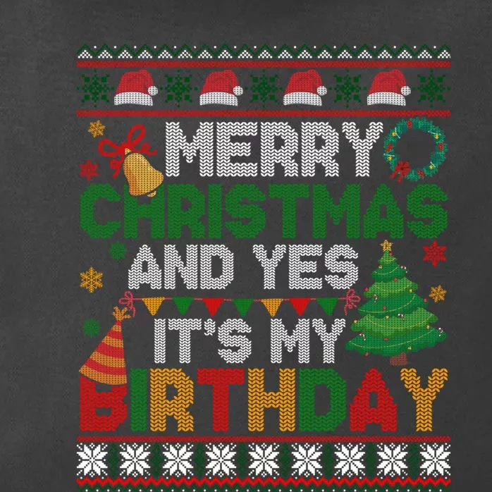 Merry Christmas And Yes It Is My Birthday Ugly Xmas Zip Tote Bag