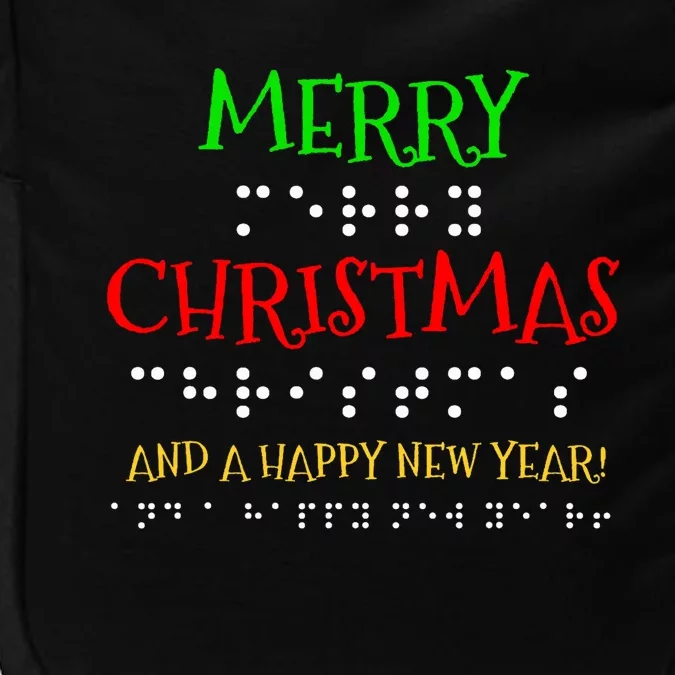 Merry Christmas And A Happy New Year Braille Dots Impact Tech Backpack