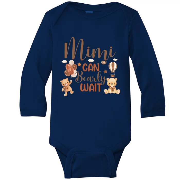 Mimi Can Bearly Wait Bear Gender Neutral Baby Shower Baby Long Sleeve Bodysuit