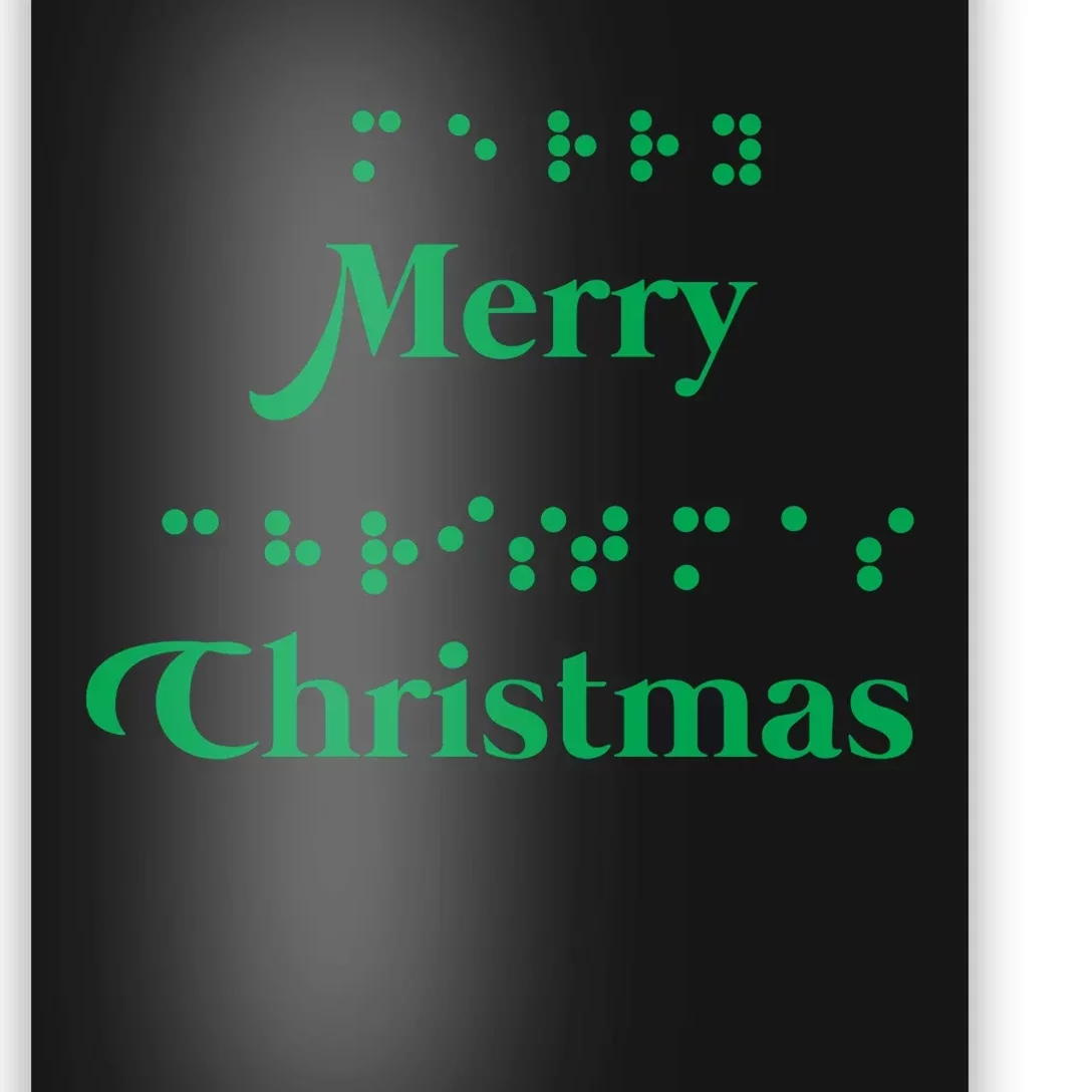 Merry Christmas Braille Alphabet Dots Xmas Top Holiday Gifts Long Sleeve Poster