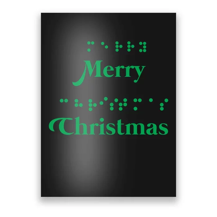 Merry Christmas Braille Alphabet Dots Xmas Top Holiday Gifts Long Sleeve Poster