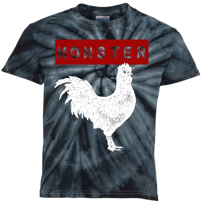 Monster Cock Big Dick Energy Funny Chicken Gift Kids Tie-Dye T-Shirt