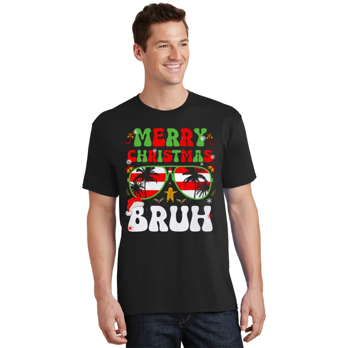 Merry Christmas Bruh Xmas Santa Claus Snow Groovys Boy T-Shirt