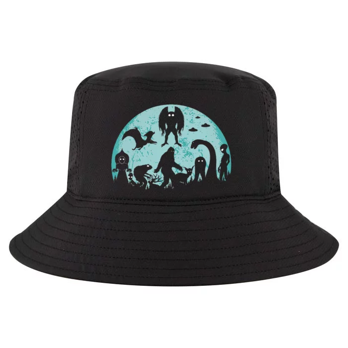 Mythical Creatures Bigfoot Loch Ness Monster Mothman Cryptid Cool Comfort Performance Bucket Hat