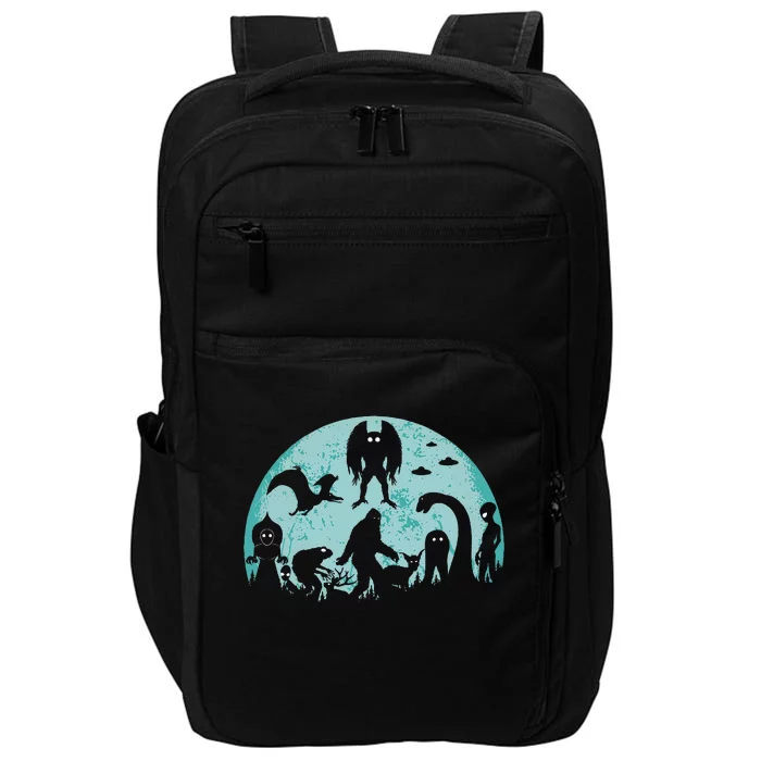 Mythical Creatures Bigfoot Loch Ness Monster Mothman Cryptid Impact Tech Backpack