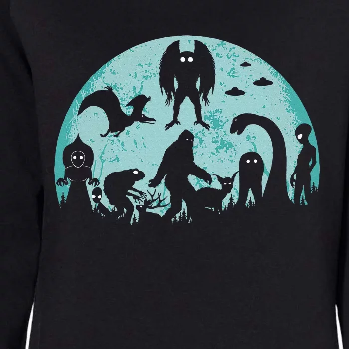 Mythical Creatures Bigfoot Loch Ness Monster Mothman Cryptid Womens California Wash Sweatshirt