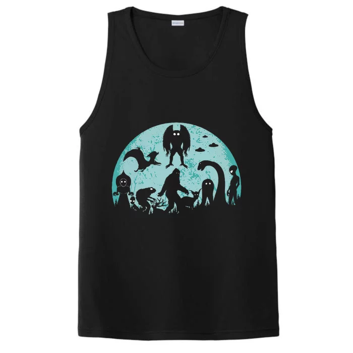 Mythical Creatures Bigfoot Loch Ness Monster Mothman Cryptid Performance Tank