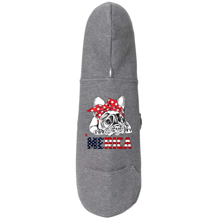 Merica Cute Bulldog 4th Of July Doggie 3-End Fleece Hoodie