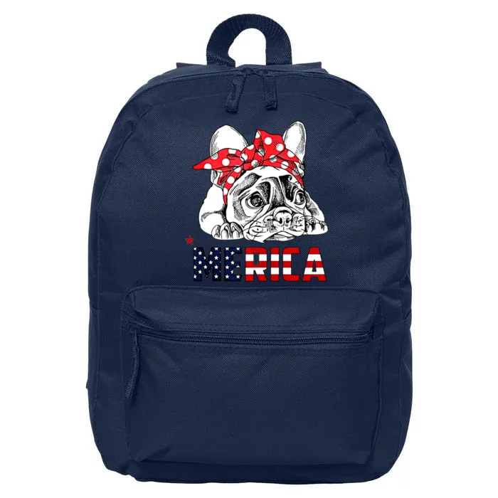 Merica Cute Bulldog 4th Of July 16 in Basic Backpack