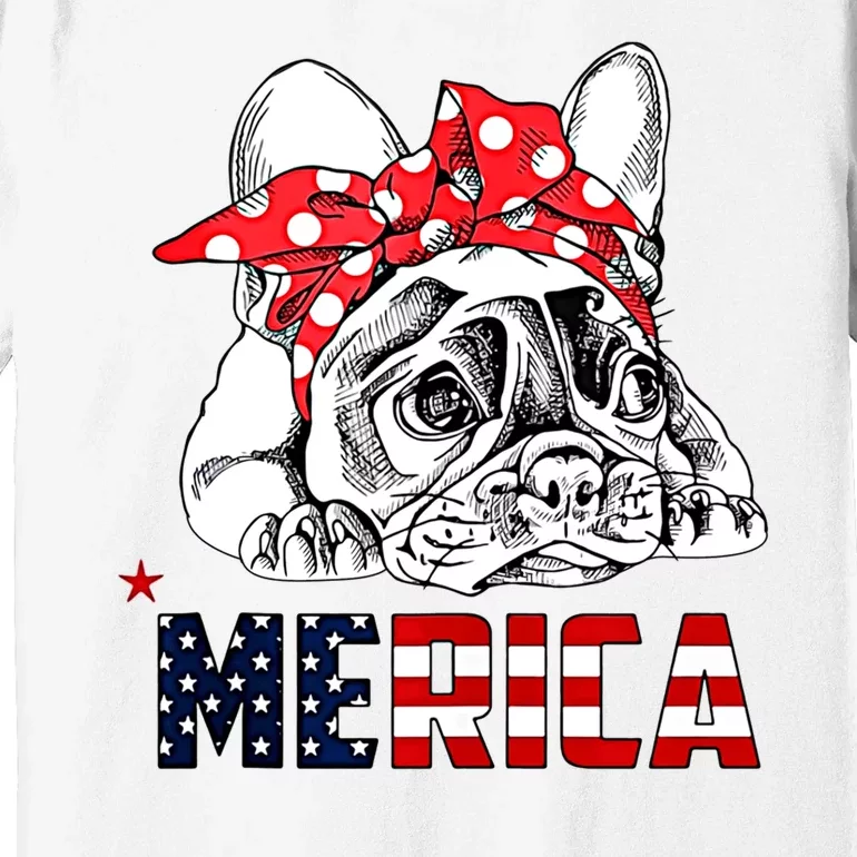 Merica Cute Bulldog 4th Of July Premium T-Shirt