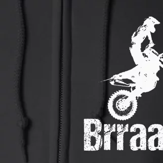 Merry Christmas Brraaap Funny Dirt Bike Motocross Xmas Gifts Full Zip Hoodie