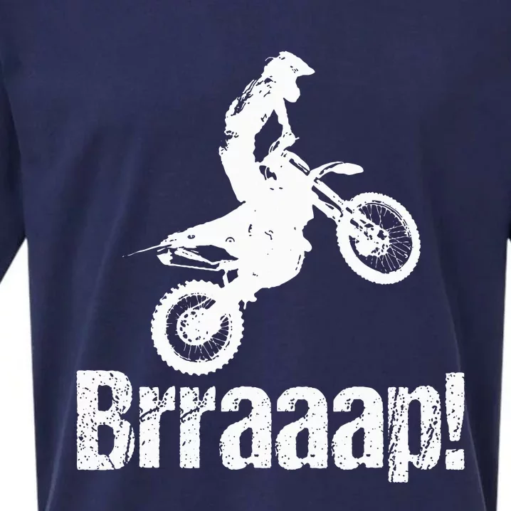 Merry Christmas Brraaap Funny Dirt Bike Motocross Xmas Gifts Sueded Cloud Jersey T-Shirt