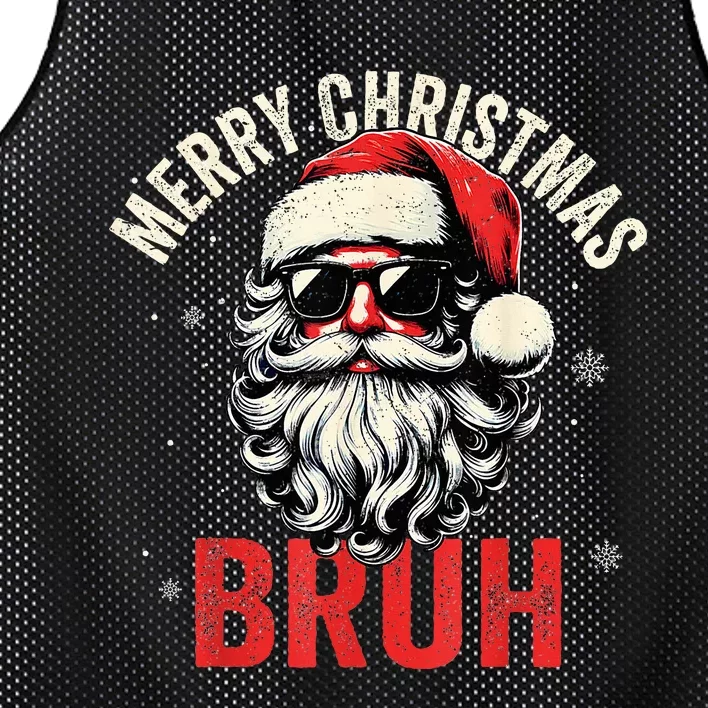 Merry Christmas Bruh Funny Santa Claus Mesh Reversible Basketball Jersey Tank