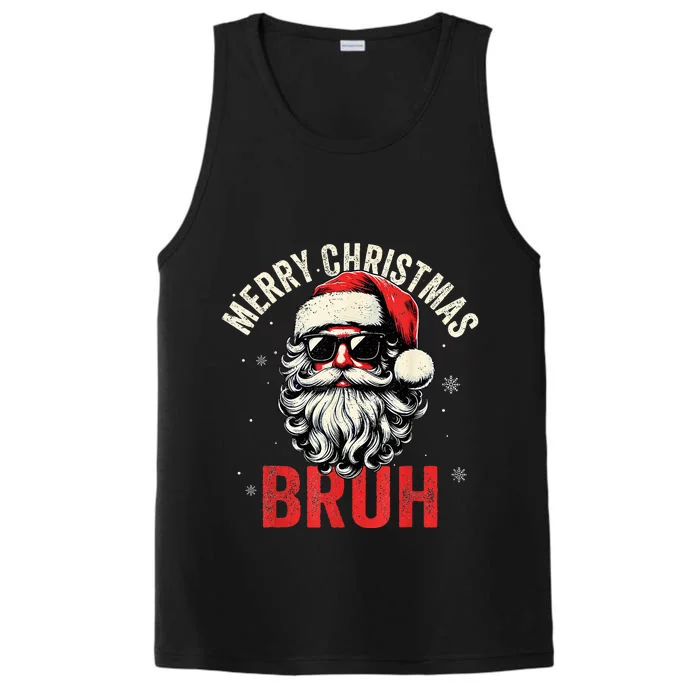 Merry Christmas Bruh Funny Santa Claus Performance Tank