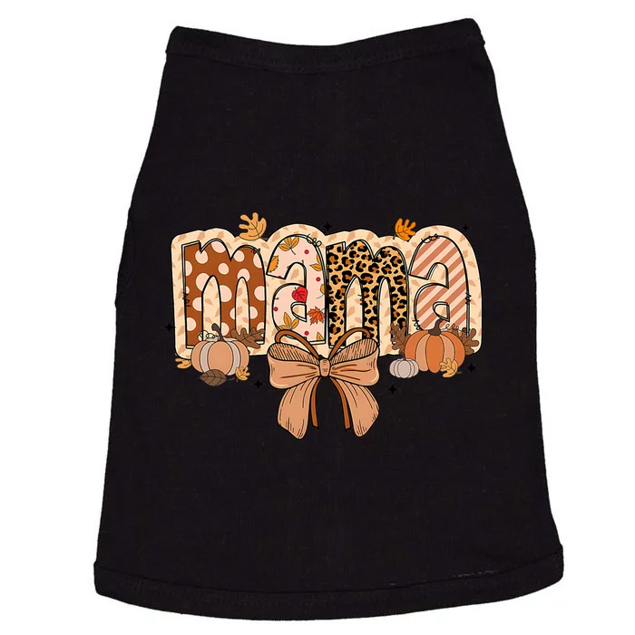 Mama Coquette Bows Leopard Mom Fall Thanksgiving Doggie Tank