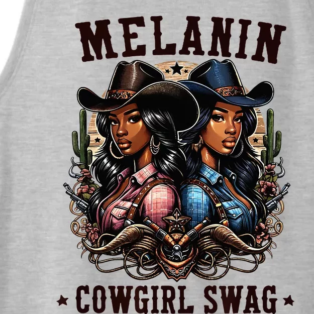 Melanin Cowgirls Black History African Melanin Cowgirl Swag Ladies Tri-Blend Wicking Tank