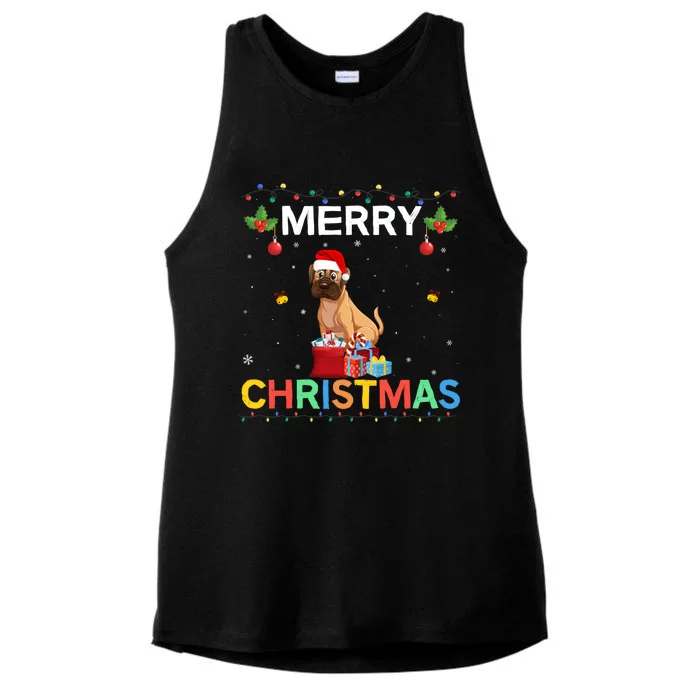 Merry Christmas Boxer Dog Lovers Group Xmas Holiday Party Cool Gift Ladies Tri-Blend Wicking Tank