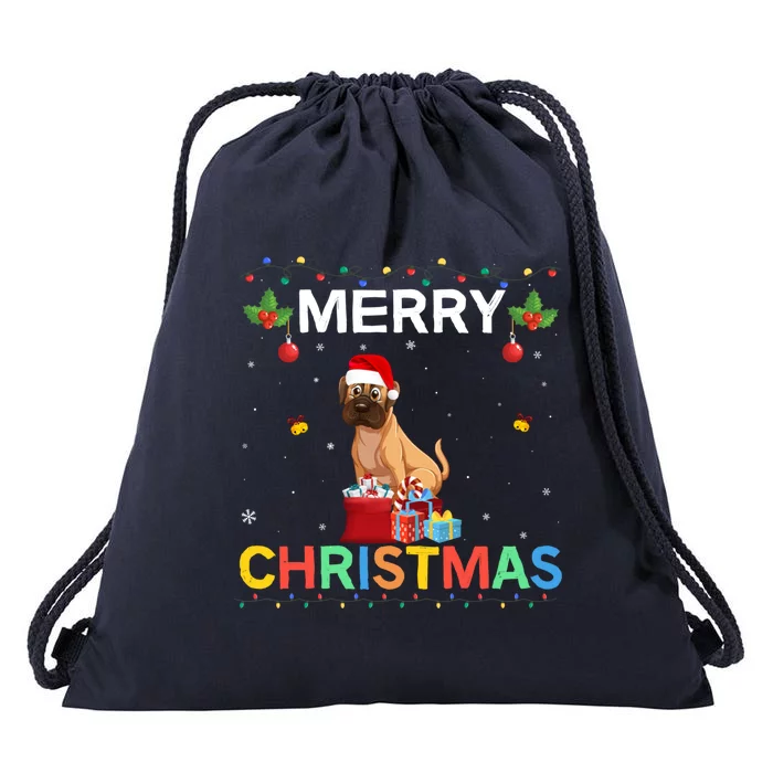 Merry Christmas Boxer Dog Lovers Group Xmas Holiday Party Cool Gift Drawstring Bag