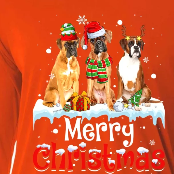 Merry Christmas Boxer Dog Squad Santa Dog Xmas Meaningful Gift Cooling Performance Long Sleeve Crew