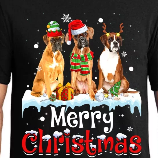 Merry Christmas Boxer Dog Squad Santa Dog Xmas Meaningful Gift Pajama Set