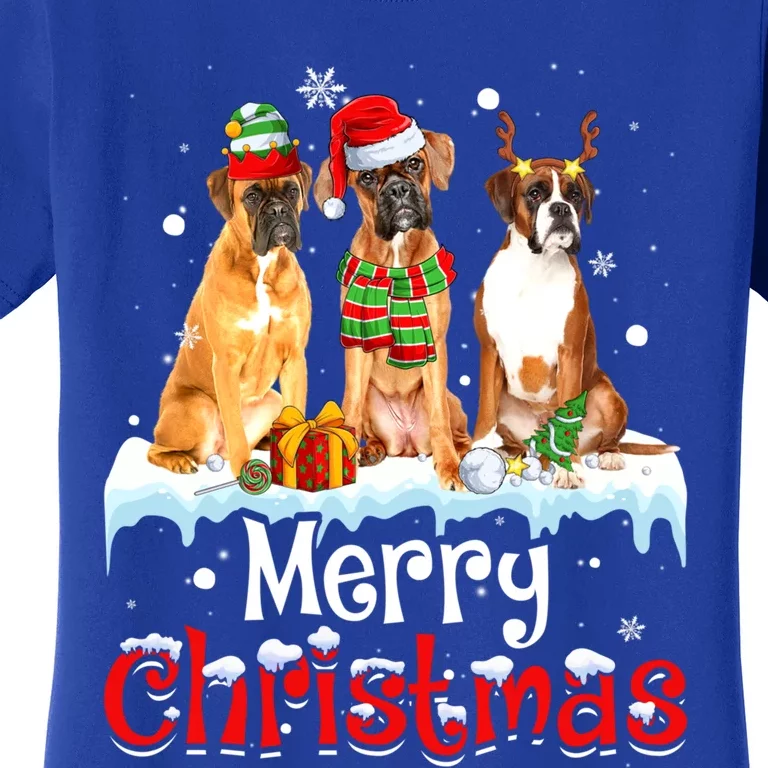 Merry Christmas Boxer Dog Squad Santa Dog Xmas Meaningful Gift Women's T-Shirt