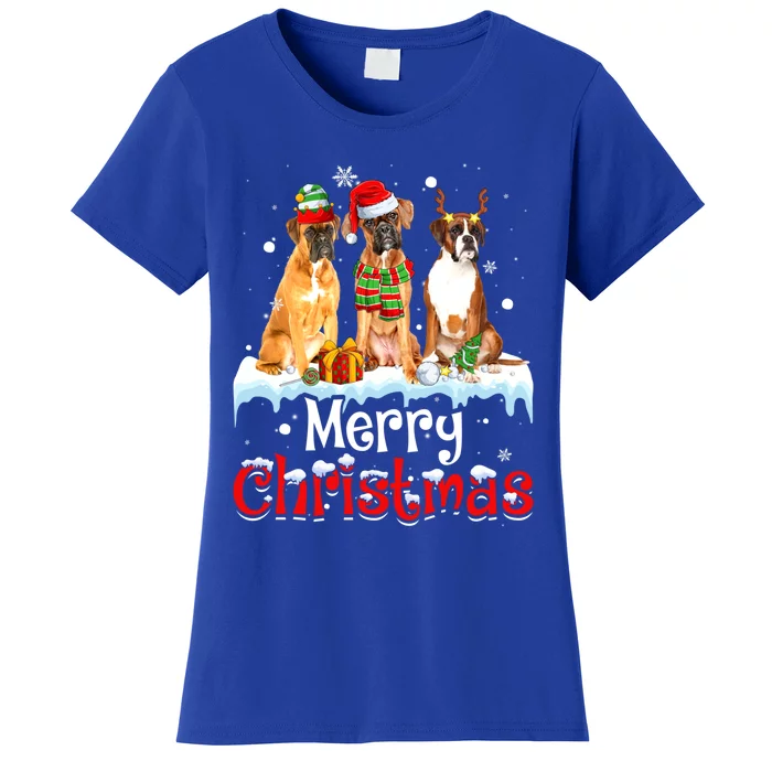 Merry Christmas Boxer Dog Squad Santa Dog Xmas Meaningful Gift Women's T-Shirt