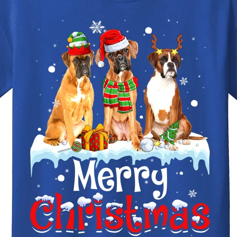 Merry Christmas Boxer Dog Squad Santa Dog Xmas Meaningful Gift Kids T-Shirt