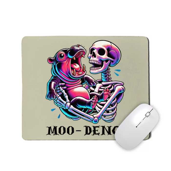 Moodeng Cute Baby Pygmy Hippo Bouncy Pig In Thai Halloween Mousepad