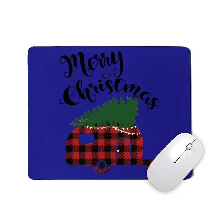 Merry Christmas Buffalo Plaid Camper Christmas Tree Gift Mousepad