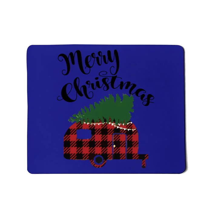 Merry Christmas Buffalo Plaid Camper Christmas Tree Gift Mousepad