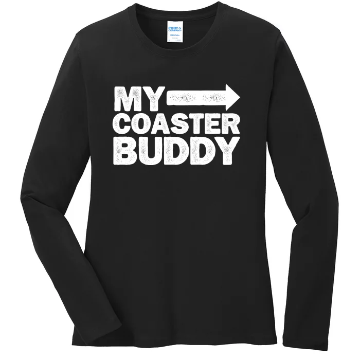 My Coaster Buddy Set 12 Pointing Right Roller Coaster Ladies Long Sleeve Shirt