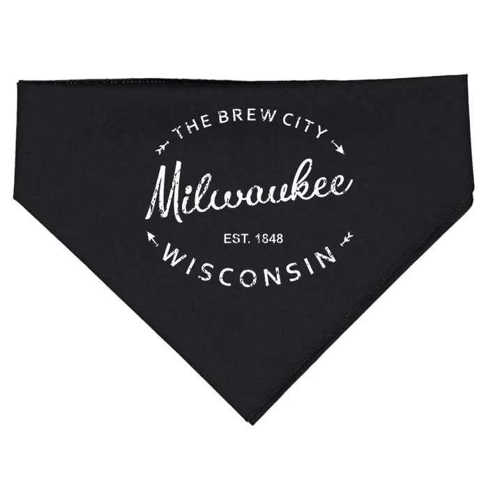 Milwaukee City Brew City 1848 Wisconsin Souvenir USA-Made Doggie Bandana