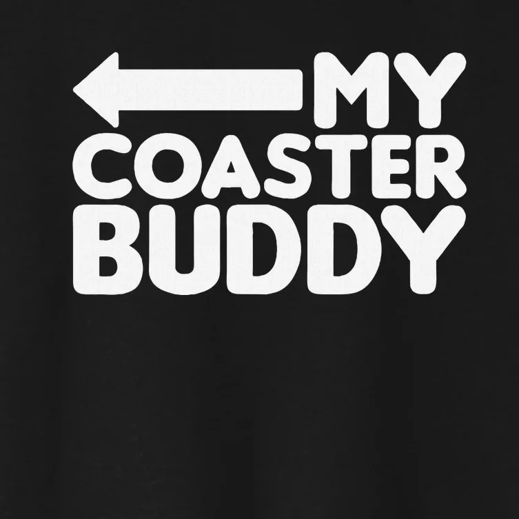 My Coaster Buddy Set 22 Pointing Left Roller Coaster Women's Crop Top Tee