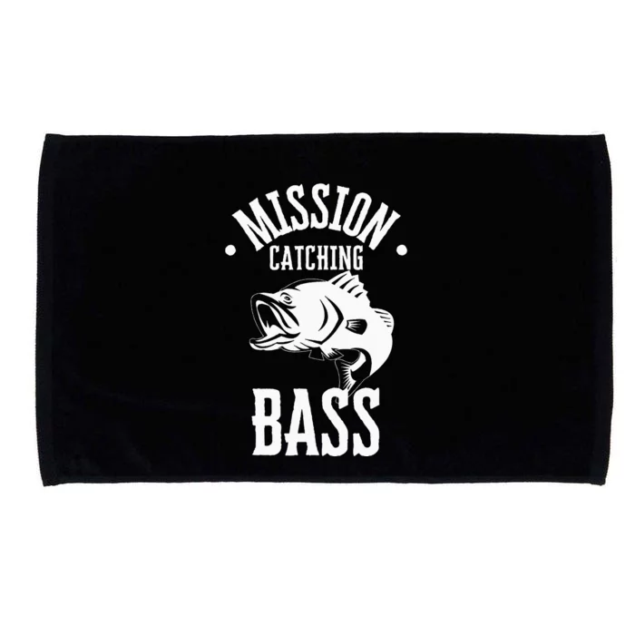 Mission Catching Bass Funny Fishing Microfiber Hand Towel