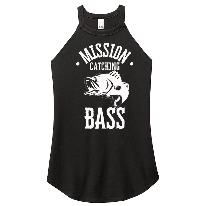 Mission Catching Bass Funny Fishing Women’s Perfect Tri Rocker Tank