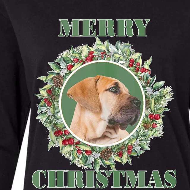 Merry Christmas Boerboel Tank Top Womens Cotton Relaxed Long Sleeve T-Shirt