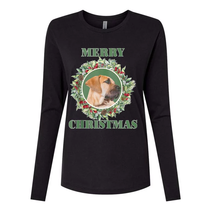 Merry Christmas Boerboel Tank Top Womens Cotton Relaxed Long Sleeve T-Shirt