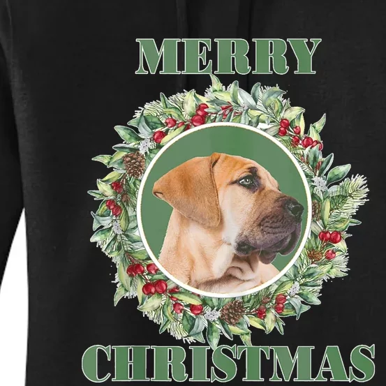 Merry Christmas Boerboel Tank Top Women's Pullover Hoodie