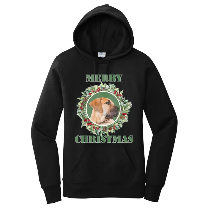 Merry Christmas Boerboel Tank Top Women's Pullover Hoodie