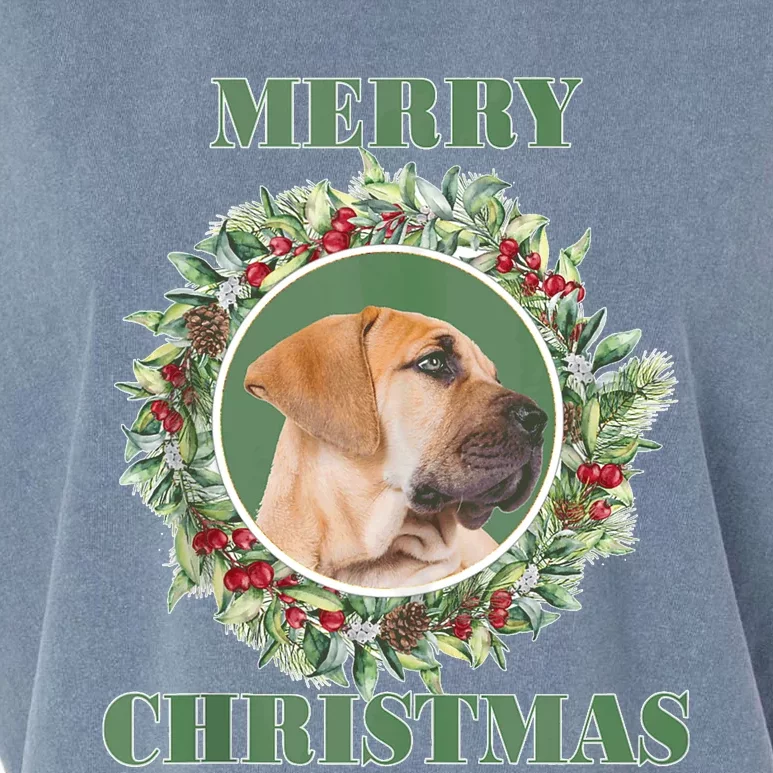 Merry Christmas Boerboel Tank Top Garment-Dyed Women's Muscle Tee