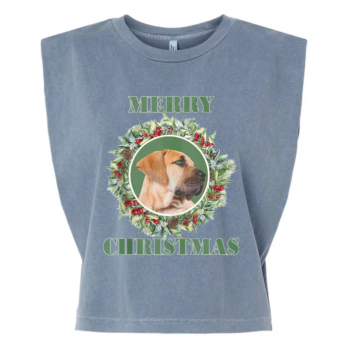 Merry Christmas Boerboel Tank Top Garment-Dyed Women's Muscle Tee