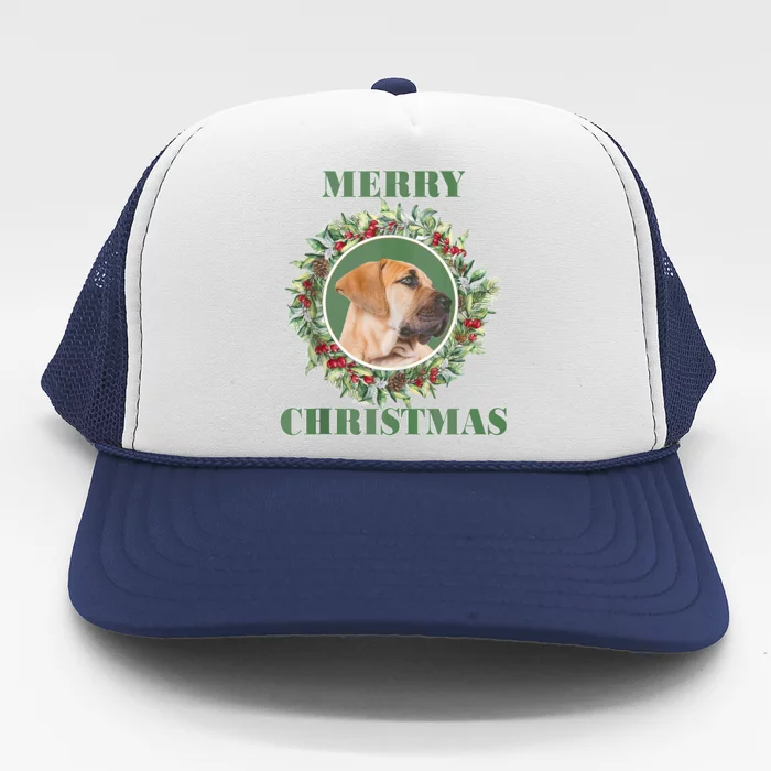 Merry Christmas Boerboel Tank Top Trucker Hat