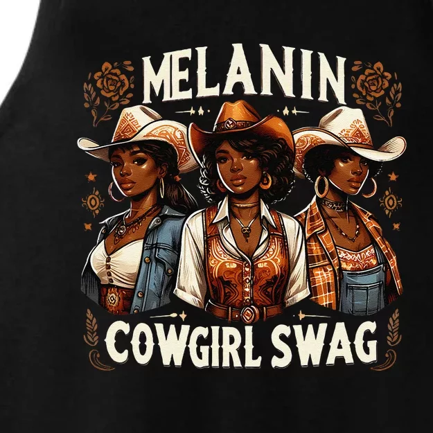 Melanin Cowgirls Black History African Melanin Cowgirl Swag Ladies Tri-Blend Wicking Tank